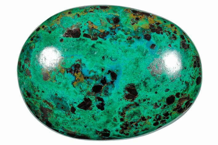Polished Chrysocolla and Malachite Palm Stone - Peru #258690